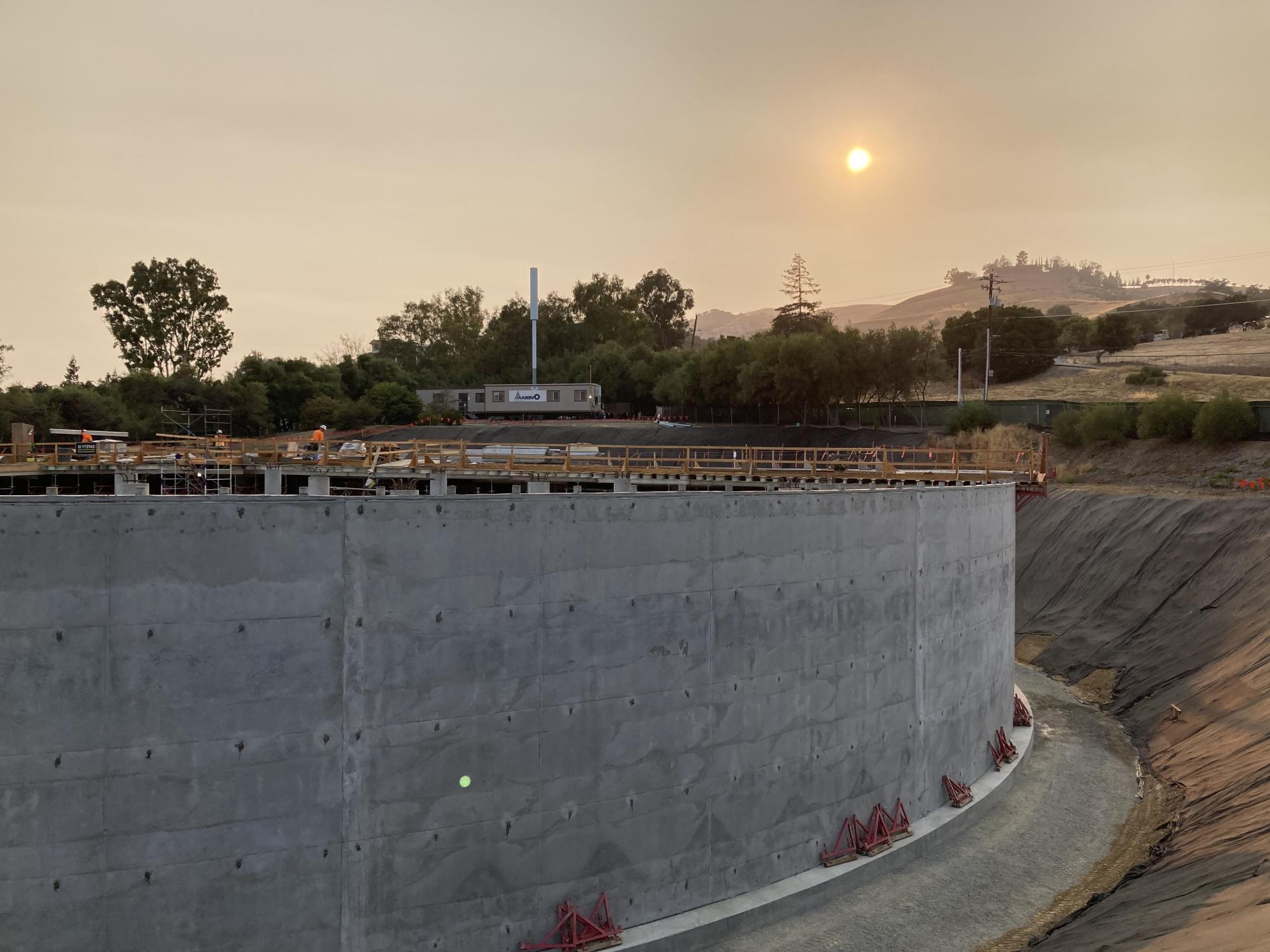 Concrete tank walls completed